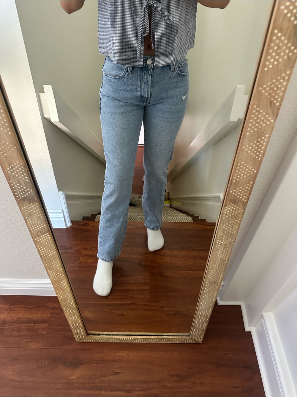 Frame Denim Light Blue Straight Leg Jeans